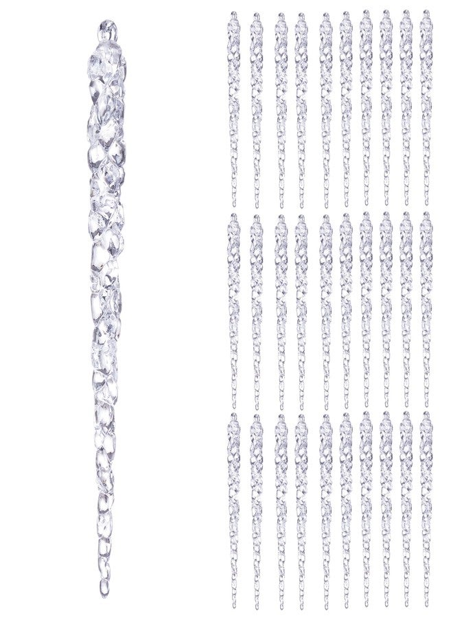 Diahom Christmas Icicle Hanging Ornaments 30pcs 5 Inches Acrylic Xmas Tree Garland Crystal Decorations Wall Window Mantel New Year Holiday Wedding Winter Party Home Decor - Image 1